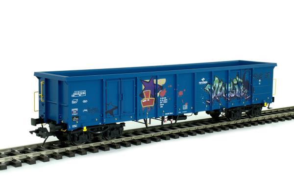 Hochbordwagen Eanos, PKP, blau, Graffiti